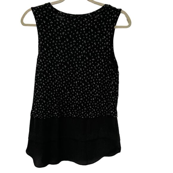 LOFT Black Sleeveless Pattern Blouse Size Medium - Picture 3 of 6